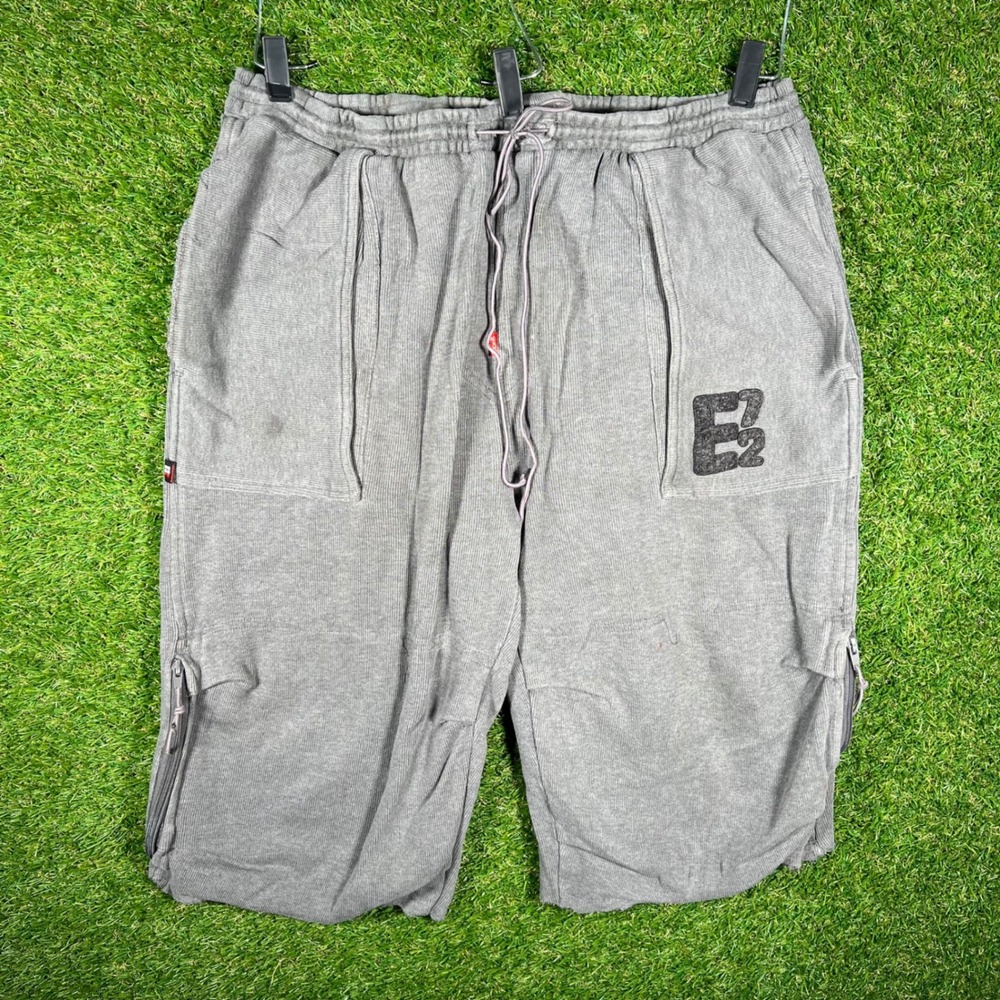 Ecko Unltd Mens XL Grey Limited Edition Engineered Knit Cargo Shorts Y2K